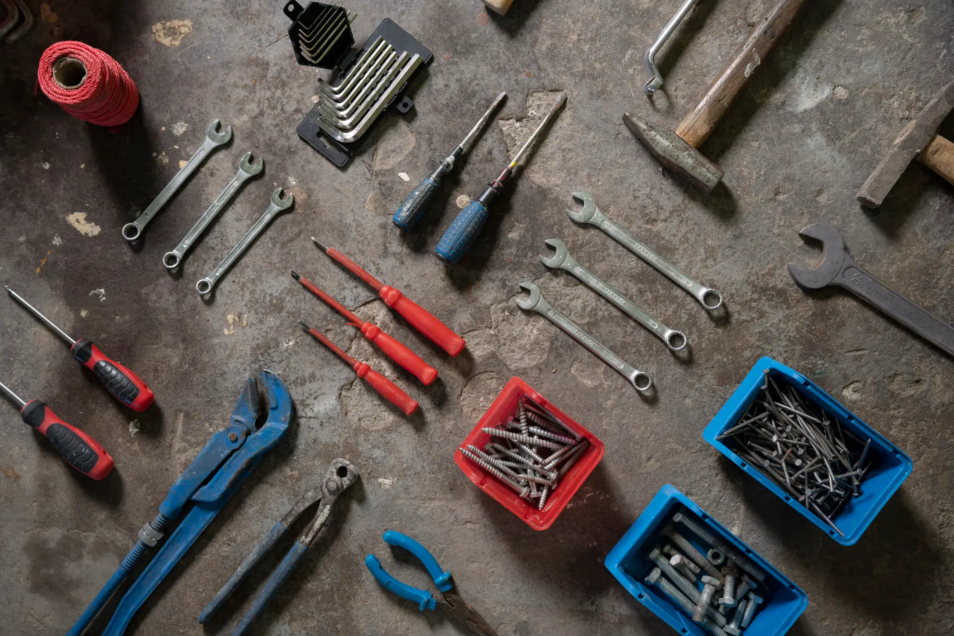 mechanic-supplies-composition-top-view
